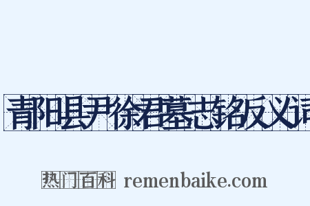 青阳县尹徐君墓志铭反义词是什么意思的图片